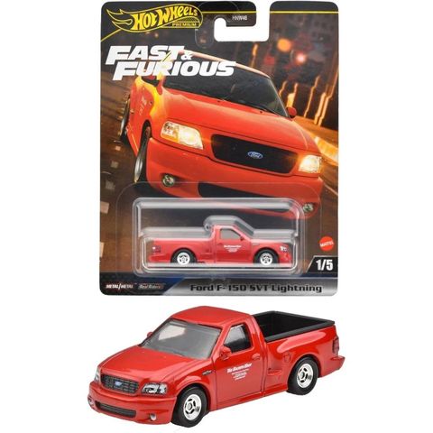  Xe mô hình HNW46/HYP75 Hot Wheels Premium Fast & Furious Ford F-150 SVT Lightning Red 