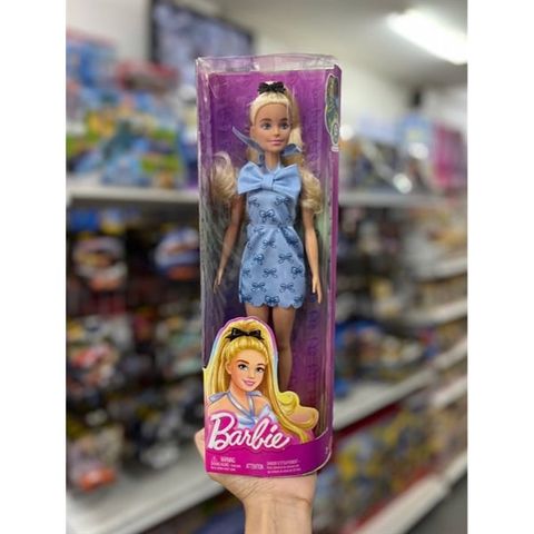  Búp bê HYT93 Barbie Fashionista Doll Blue Bows 