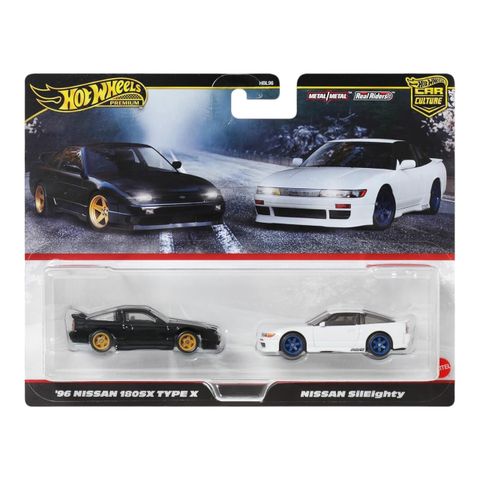  JBK96 Hot Wheels Premium Car Culture 2 Pack '96 Nissan 180SX Type X & Nissan SilEighty 