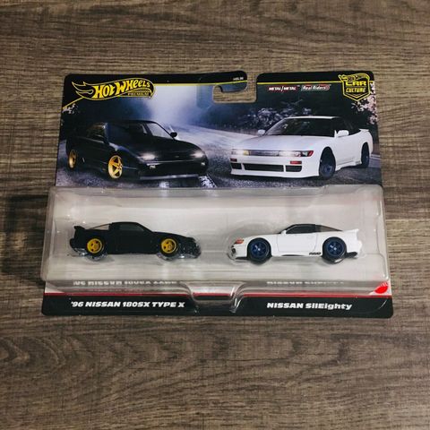  JBK96 Hot Wheels Premium Car Culture 2 Pack '96 Nissan 180SX Type X & Nissan SilEighty 
