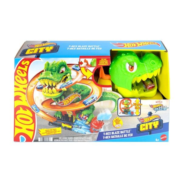 JBM73 Hot Wheels City T-Rex Blaze Battle Playset