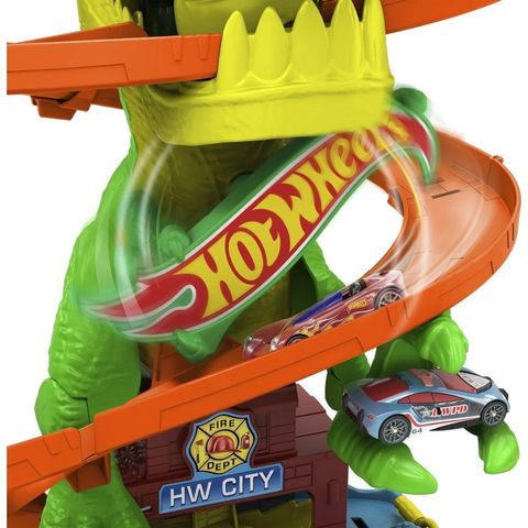  Bộ đường trượt xe JBM73 Hot Wheels City T-Rex Blaze Battle Playset 