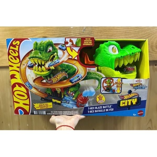 JBM73 Hot Wheels City T-Rex Blaze Battle Playset