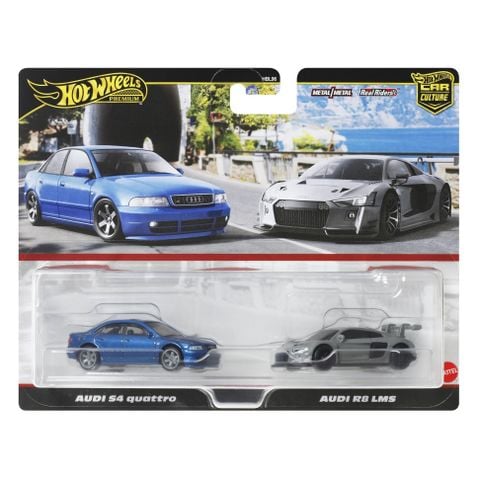  JDY82 Hot Wheels Premium 2 Pack AUDI S4 quattro AND AUDI R8 LMS 