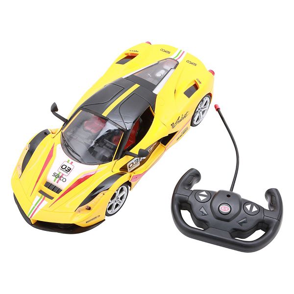 Xe đua điều khiển 1:12 màu vàng mở cửa pin sạc Tanaka