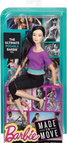  Barbie Made to Move Barbie Doll, Purple Top 