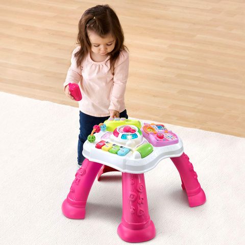  Đồ chơi bàn phát nhạc VTech Sit-To-Stand Learn and Discover Table, Pink 80-148050 