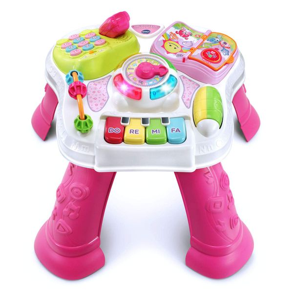 23win08 com bàn phát nhạc VTech Sit-To-Stand Learn and Discover Table, Pink