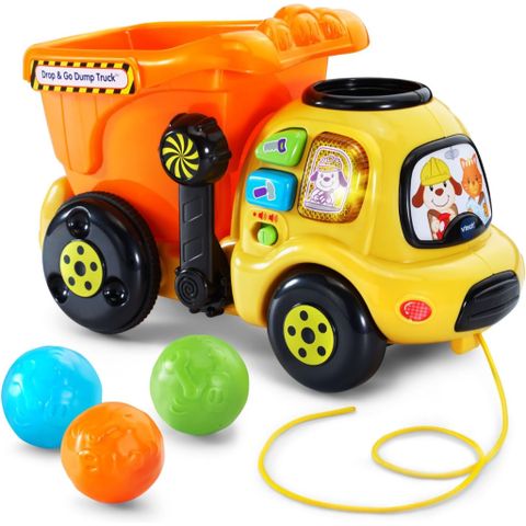  Đồ chơi xe tải chở bóng 80-166560 VTech Drop and Go Dump Truck, Orange 