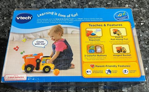  Đồ chơi xe tải chở bóng 80-166560 VTech Drop and Go Dump Truck, Orange 