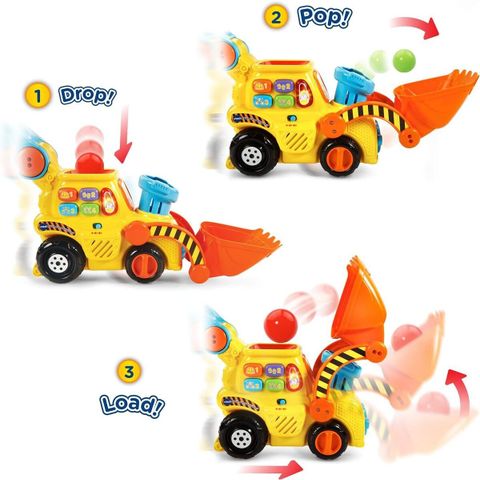 Đồ chơi xe ủi bóng VTech Pop-a-Balls Push and Pop Bulldozer 80-506000 
