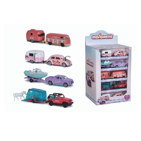 Xe Mô Hình MAJORETTE Pink Drivez Trailer Display