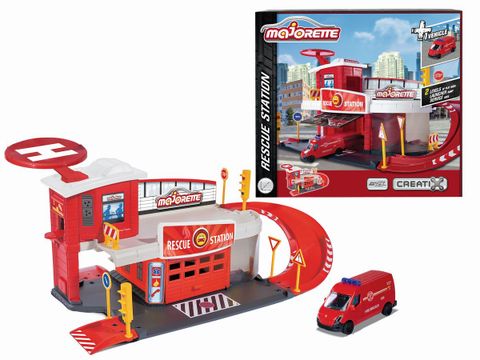  212050038 Xe Mô Hình MAJORETTE Creatix Rescue Station + 1 vehicle 