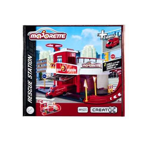  212050038 Xe Mô Hình MAJORETTE Creatix Rescue Station + 1 vehicle 
