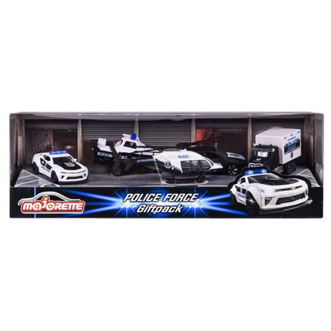  Xe Mô Hình MAJORETTE Police Force 4 Pieces Giftpack 212053188 