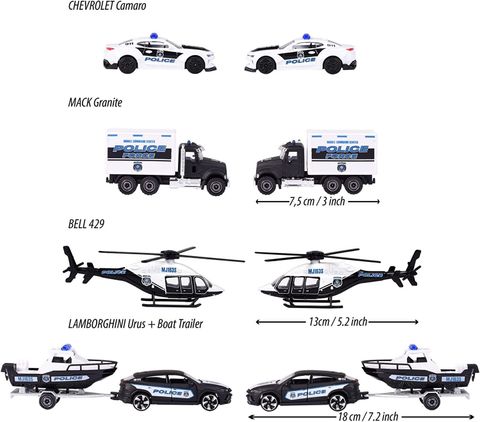  Xe Mô Hình MAJORETTE Police Force 4 Pieces Giftpack 212053188 