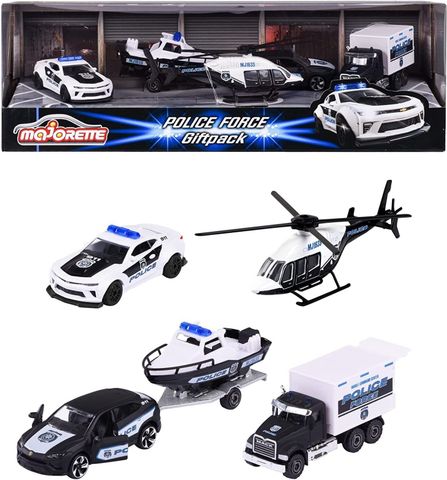  Xe Mô Hình MAJORETTE Police Force 4 Pieces Giftpack 212053188 