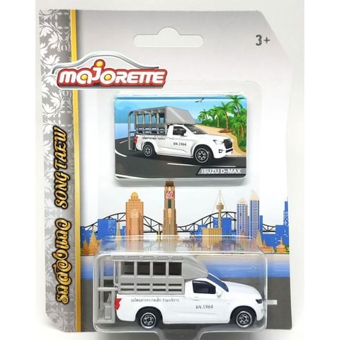 212053056T12 Xe Mô Hình MAJORETTE Isuzu D-Max Song Teaw White Edition 