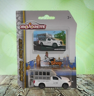  212053056T12 Xe Mô Hình MAJORETTE Isuzu D-Max Song Teaw White Edition 