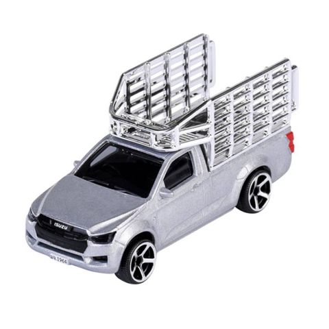  212053056T14 Xe Mô Hình MAJORETTE Isuzu D-Max Transport Cage - Silver 