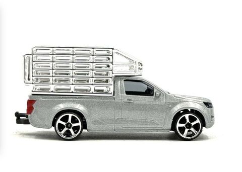  212053056T14 Xe Mô Hình MAJORETTE Isuzu D-Max Transport Cage - Silver 