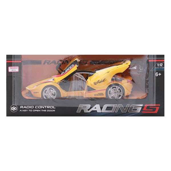 Xe đua điều khiển 1:12 màu vàng mở cửa pin sạc Tanaka