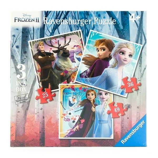 Xếp hình puzzle Frozen 2 3 bộ 25/36/49 mảnh Ravensburger RV030330