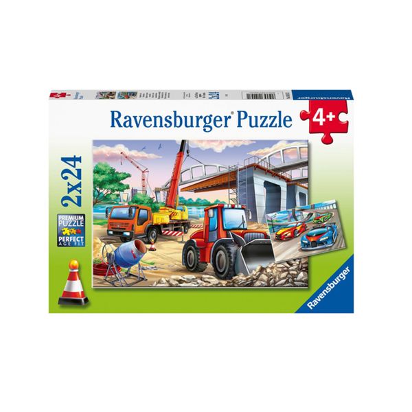 Xếp hình puzzle Construction & Cars 2 bộ 24 mảnh RAVENSBURGER RV051571