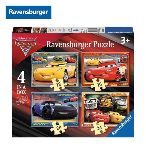 Bộ xếp hình puzzle Cars 4 bộ 12/16/20/24 mảnh Ravensburger RV06894