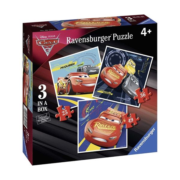 Xếp Hình Puzzle Chủ Đề Cars 3 Bộ 25/36/49 Mảnh - Ravensburger RV069255