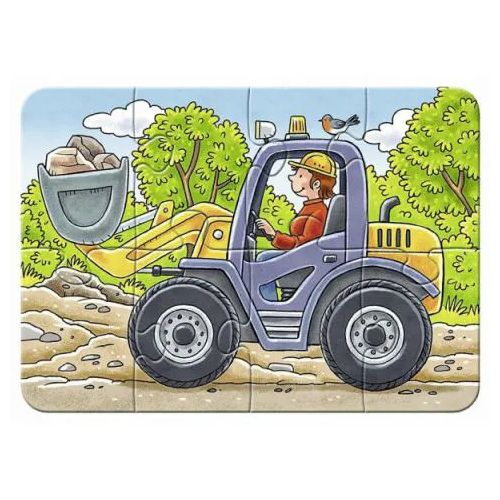 Xếp hình puzzle chủ đề công trường 4 bộ 2/4/6/8 mảnh Ravensburger-2+-4 bộ 2/4/6/8 mảnh RV06946