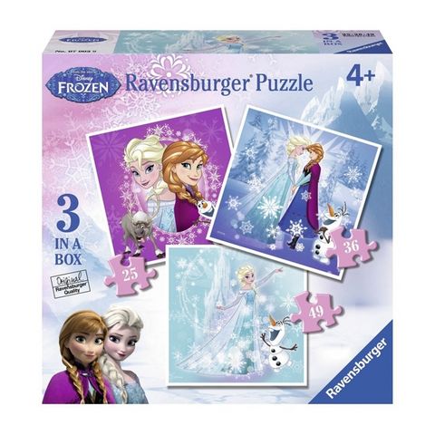  Xếp hình puzzle Anna, Elsa 3 bộ 25/36/49 mảnh Ravensburger RV07003 