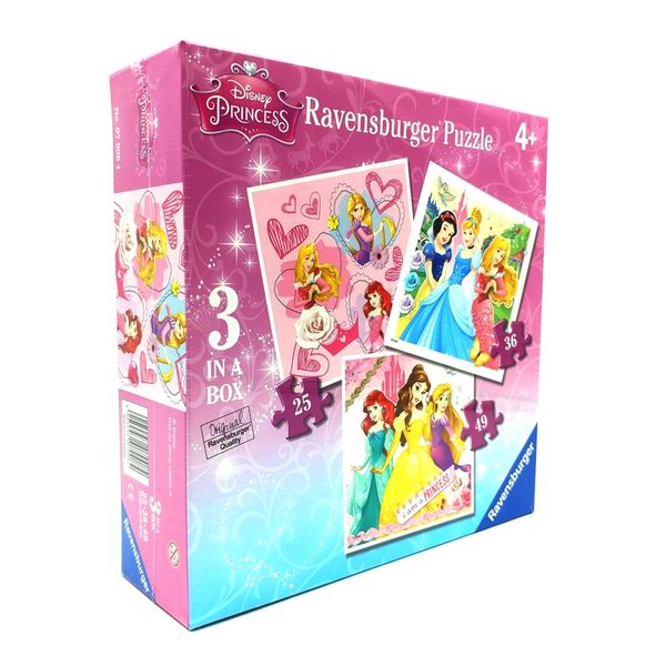 Xếp hình puzzle công chúa Disney 3 bộ 25/36/49 mảnh Ravensburger 07008