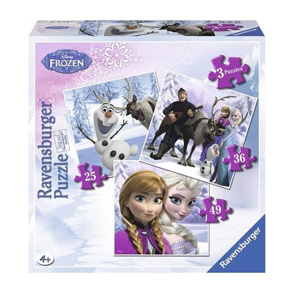 Xếp hình puzzle Frozen 3 bộ 25/36/49 mảnh  Ravensburger RV07276