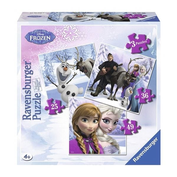 Xếp hình puzzle Frozen 3 bộ 25/36/49 mảnh  Ravensburger RV07276