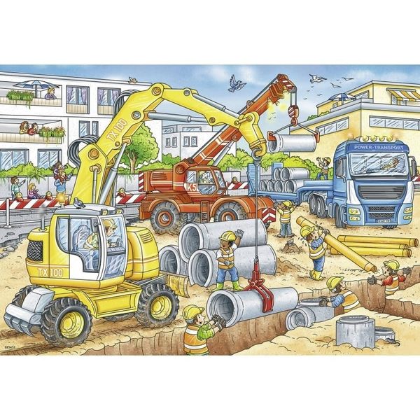 Xếp hình Puzzle Construction Site Chaos 2x12p Ravensburger