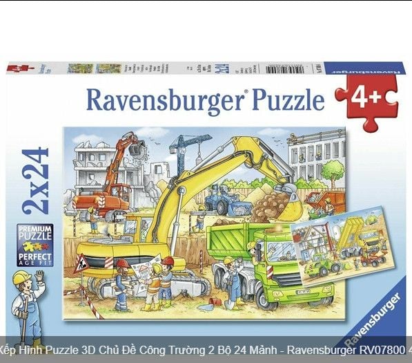 Bộ xếp hình puzzle công trường 2 bộ 24 mảnh Ravensburger