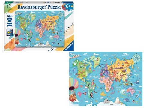  Tranh ghép Ravensburger 100XXL Pcs Puzzle World Map 13343 
