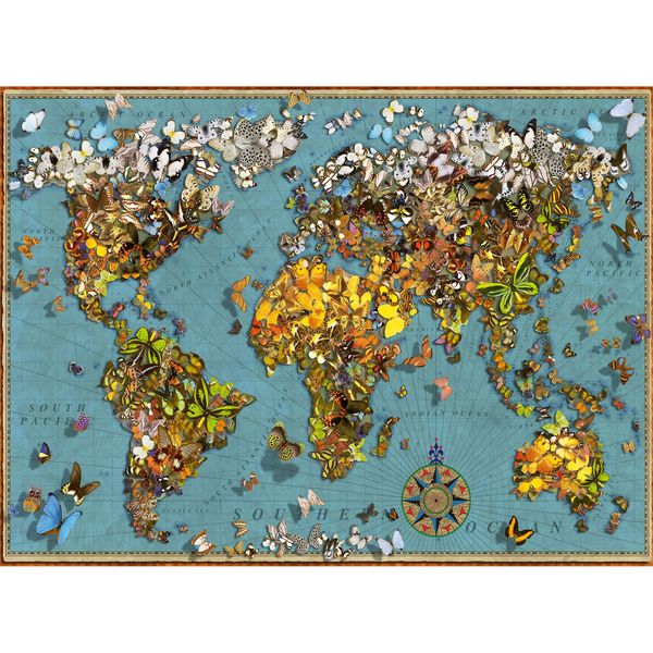 Tranh ghép Jigsaw Puzzle World of Butterflies 500 mảnh Ravensburger-1