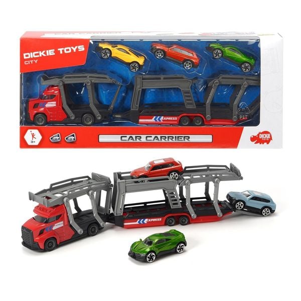 Bộ Đồ Chơi Xe Kéo Kèm 4 Ô Tô DICKIE TOYS Car Carrier 203745008