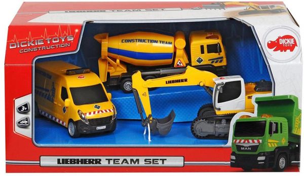 Đồ Chơi Xe Công Trường Liebherr Team Set Dickey Toys