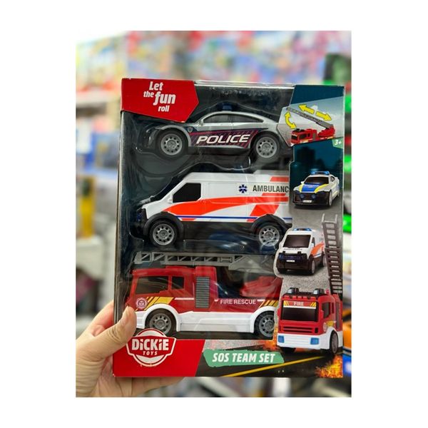 203712015038 Bộ 3 Đồ Chơi Xe Cứu Hộ DICKIE TOYS SOS Team Set