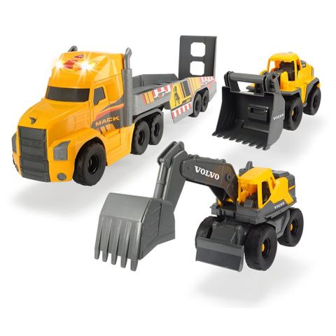  Đồ Chơi Xe Tải Xây Dựng DICKIE TOYS Mack/Volvo Heavy Loader Truck 