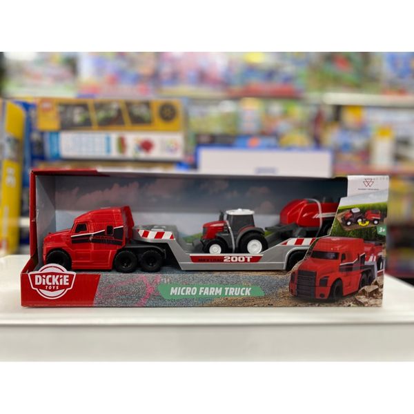 203735004 Bộ Đồ Chơi Xe Tải Nông Trại DICKIE TOYS Massey Ferguson Micro Farm Truck
