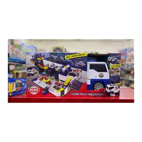  203339002 Bộ Đồ Chơi Mô Hình Cảnh Sát DICKIE TOYS Folding Police Truck Playset 