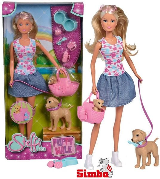Búp Bê và thú cưng Đi Dạo Steffi Love Puppy Walk