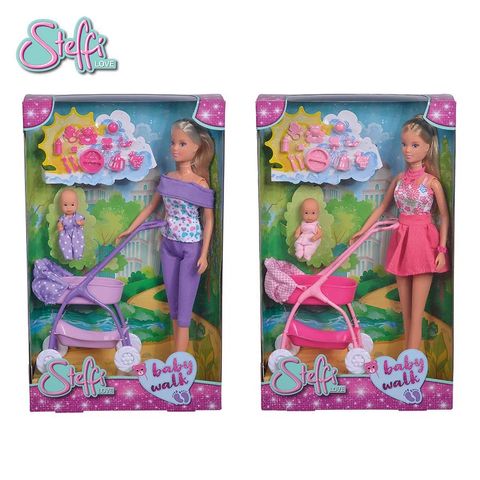  105733067 - Búp Bê Dắt Bé Đi Dạo- Steffi Love Baby Walk- 2-ass. 