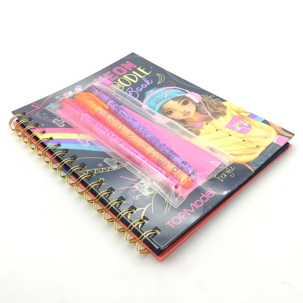 Vở thiết kế thời trang TopModel Neon Doddle Book kèm bút dạ quang 4102