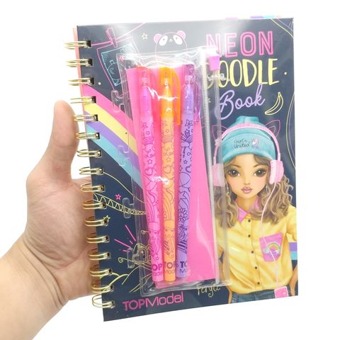  Vở thiết kế thời trang TopModel Neon Doddle Book kèm bút dạ quang 410273 