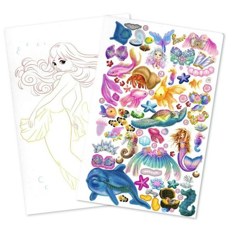  BST sticker thiết kế thời trang Fantasy Model Sticker Book MERMAID TM410472 